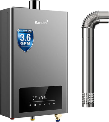 N II Ranein Natural Gas Tankless Water Heater Max 3.6 GPM, 80