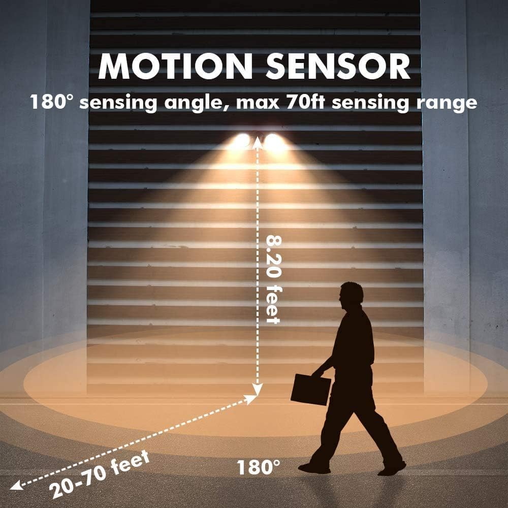 1800LM LED Motion Sensor Light Outdoor, Dual-Head Security Light, 3000K, Waterproof Exterior Flood Light , Garden