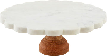 Marble Cake Stand, 12" dia, White