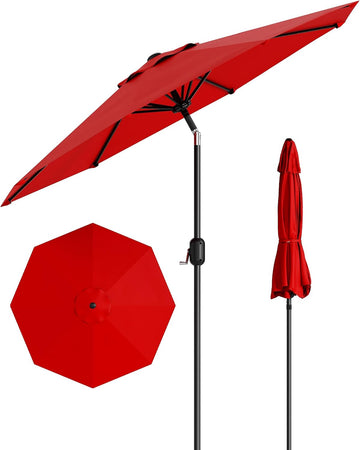Patio Umbrella Outdoor, Market Umbrella, Table Umbrella with Push Button Tilt and Crank