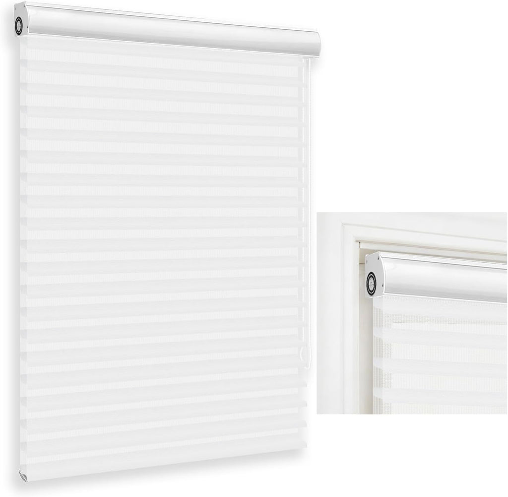 No-Drill Custom Shangri-La Roller Shades -Blackout Blinds for Windows