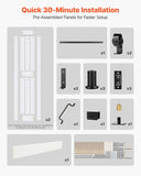 Bifold Barn Door, 36" x 84", MDF Bi-Fold Sliding Closet Doors, Header Board and Hardware Kit Include