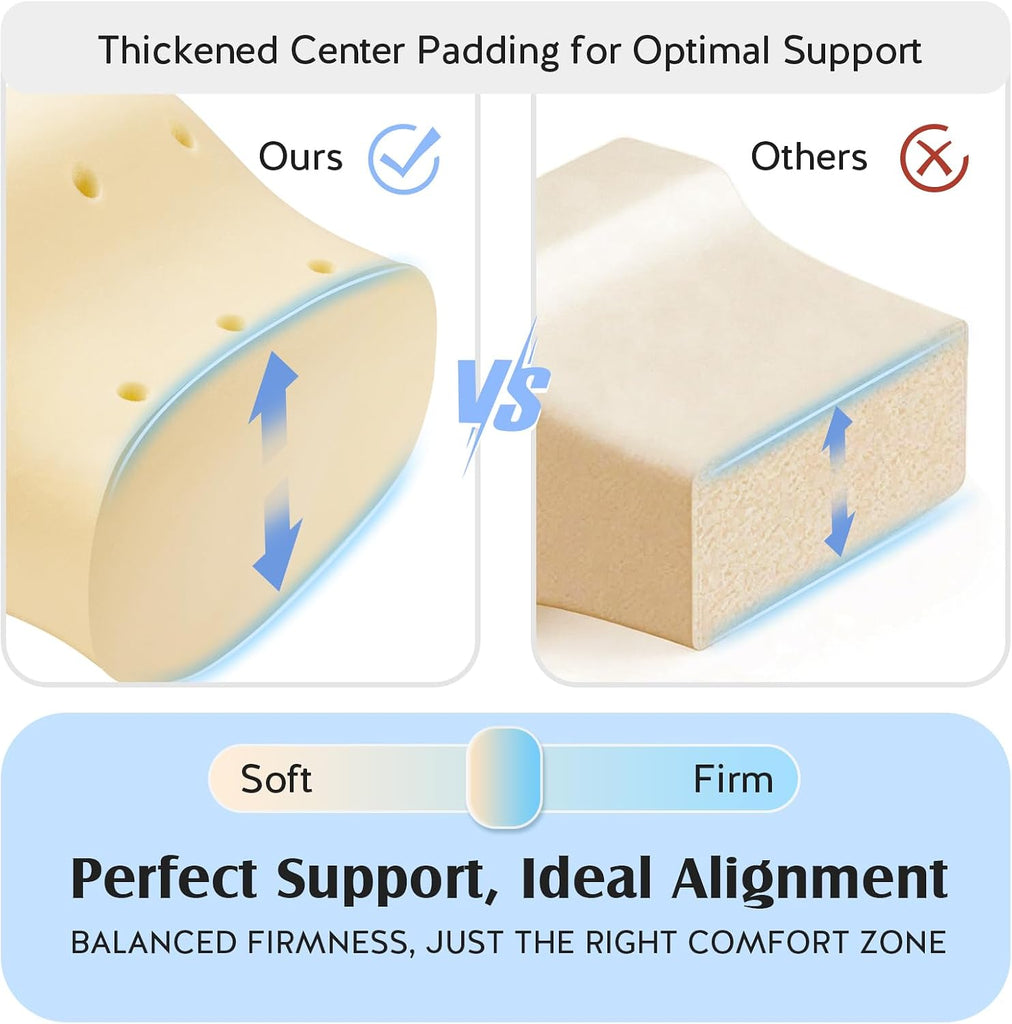 Knee Pillow for Side Sleepers, Breathable Memory Foam Leg Pillow Blue