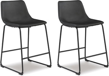 Centiar 24" Counter Height Modern Bucket Barstool, 2 Count, Black