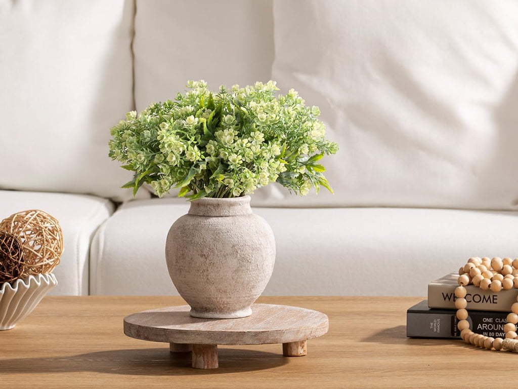 Ceramic Rustic Vase, Small Flower Farmhouse Vase Decorative Vase Short Pottery Vases