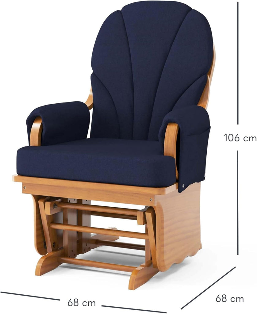 Wood Base Glider Rocker - Baby Feeding and Rocking Chair, Daycare Environment - Nursery Rocking Chairs with