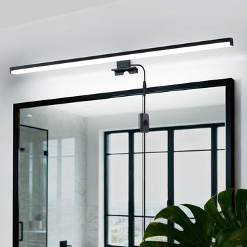 Plug Light Fixtures Modern Black Vanity Lights Over Mirror,Non-Dimmable LED Picture Light 28" Vanity Light Bar Wall