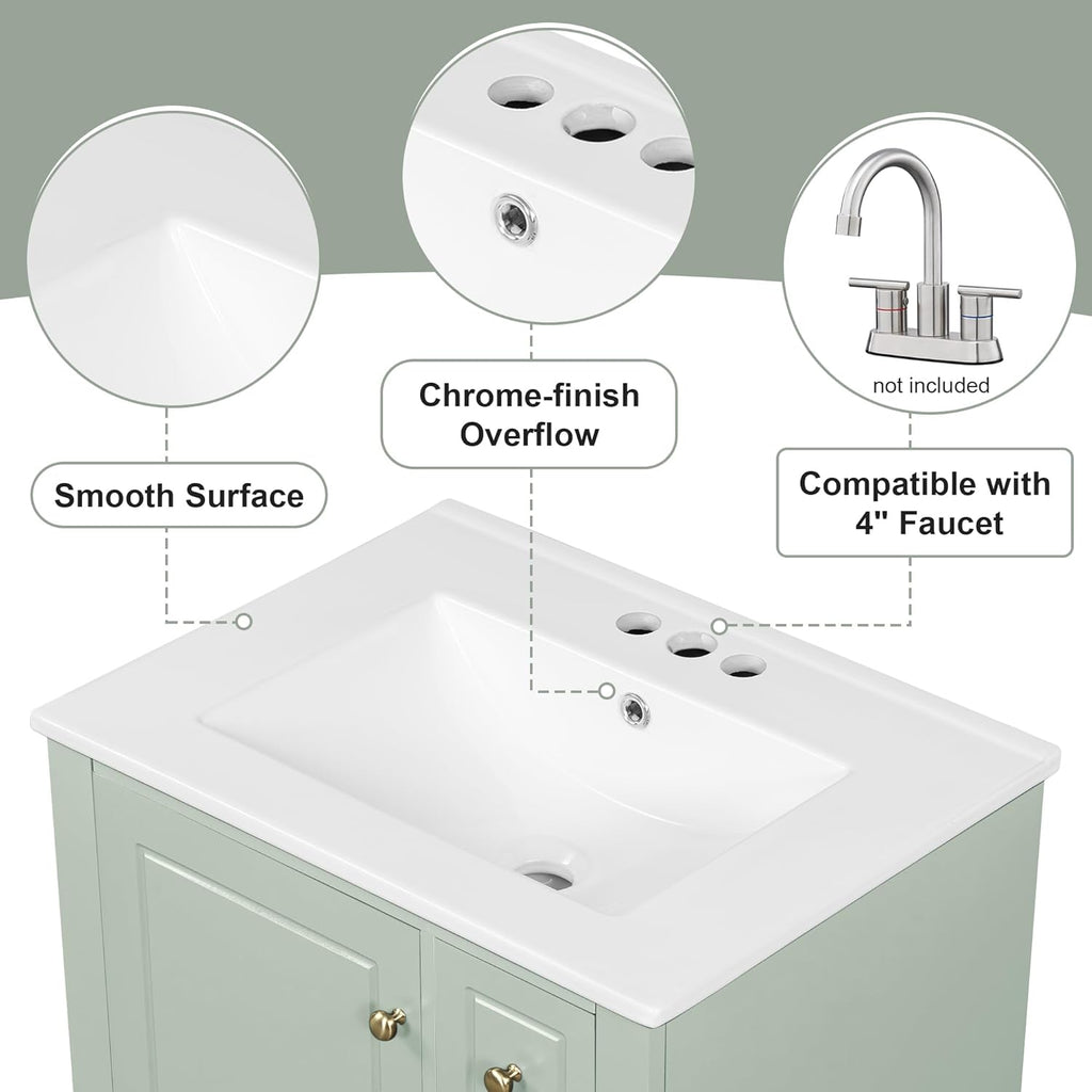 Harper & Bright Designs 24" Bathroom Vanity with Sink