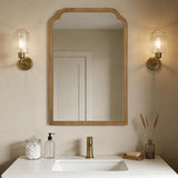 24" x 36" Natural Wood Mirror for Wall Mounted, Rustic Wood Frame Wall Mirrors Decorative or Bathroom Mirror (Natural