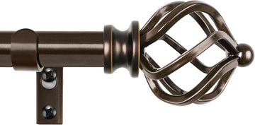 Bronze Curtain Rod, Adjustable Curtain Rods for Windows, 3/4 Inch Splicing
