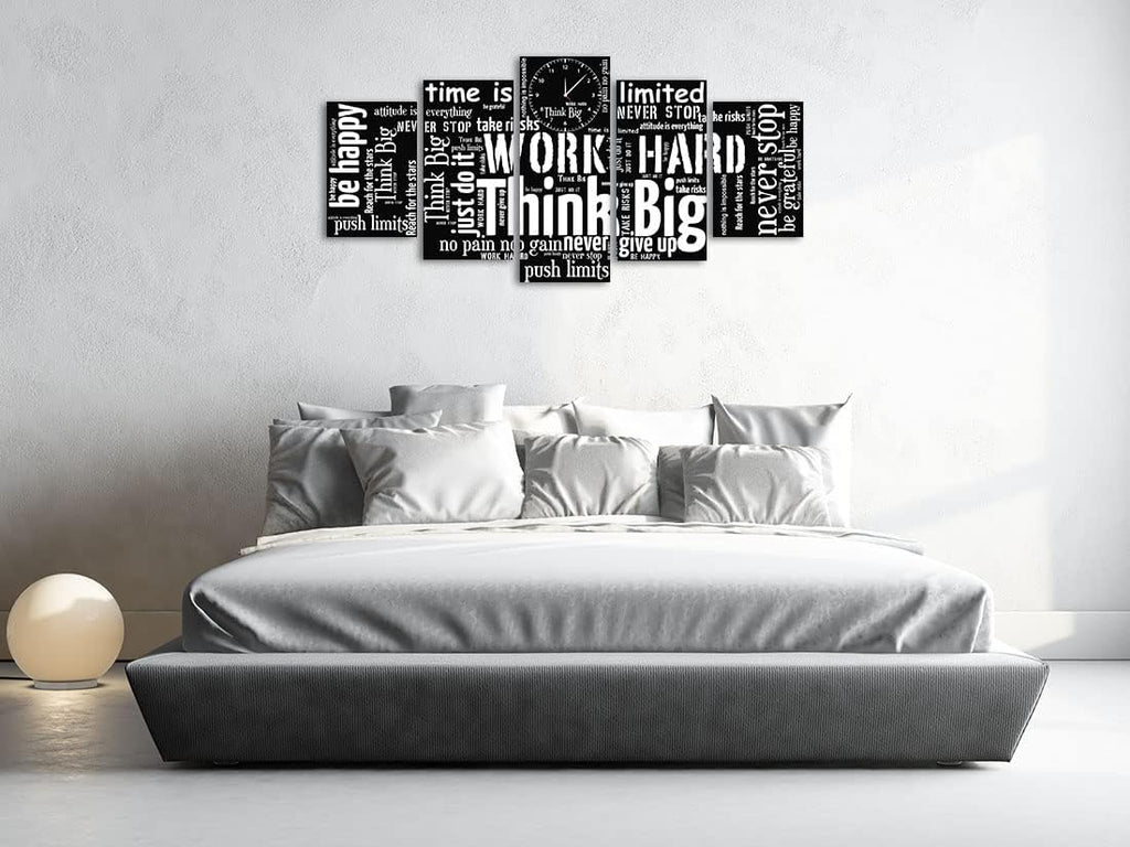 Inspirational Quotes Wall Art Canvas Print Black White Motivational Words Picture Bedroom Office Decor (Small)
