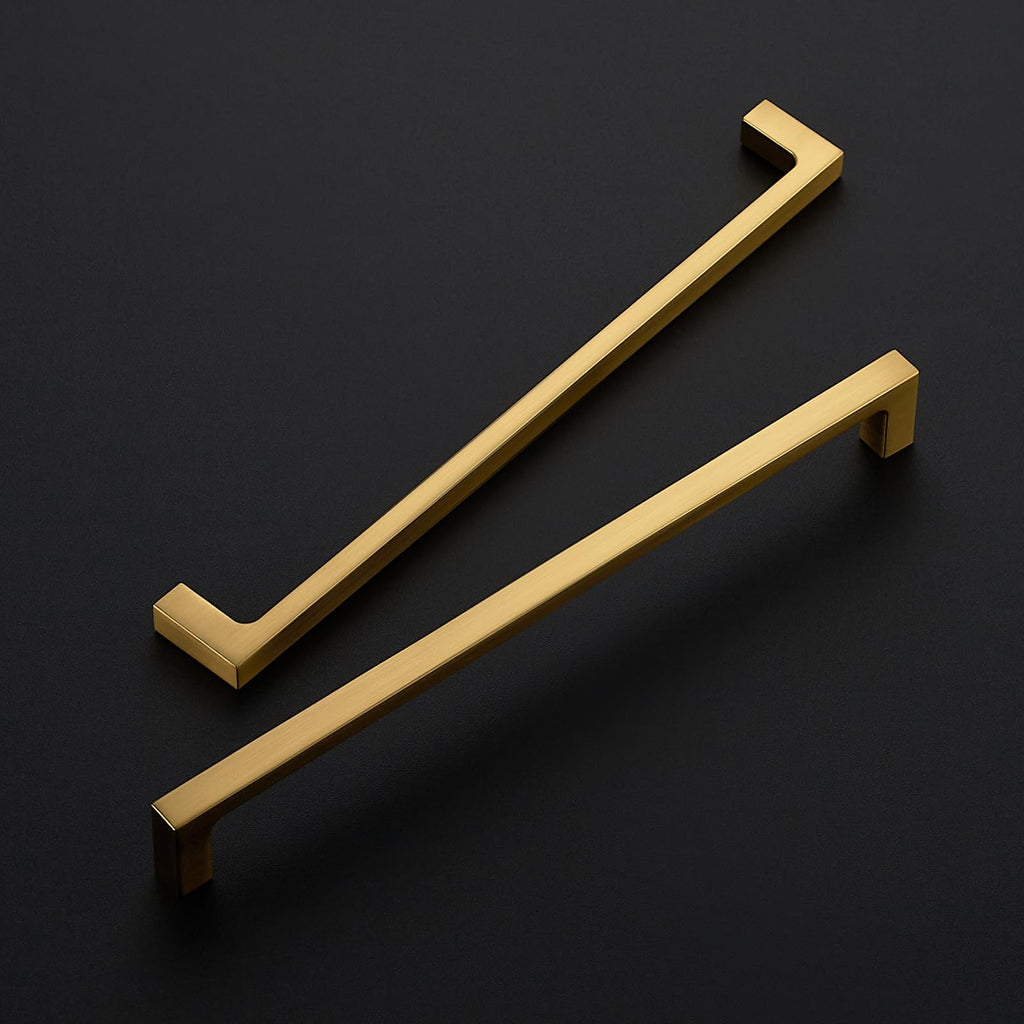 Brushed Brass Solid Pulls Cabinet Handles 8 Inch 20 Pack