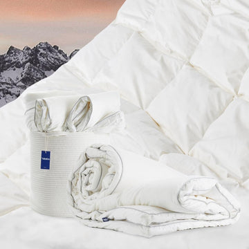 95% Hungarian Goose Down Comforter, Heavyweight Winter Duvet Insert, 750 Fill Power