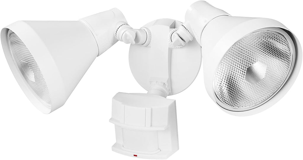 180-Degree 240 W Twin Head White Hardwired Motion Sensor Security Flood Light, Spotlight, Outdoor, Outside House