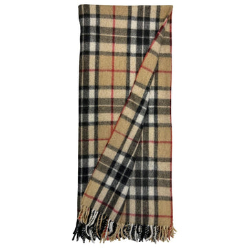 Tartan Fall Plaid Wool Blanket - Scottish Winter Throw (Thomson Camel)