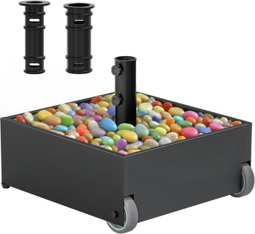 Patio Umbrella Base Heavy Duty with Wheels, Max 200lb Capacity Fillable Planter Umbrella Stand