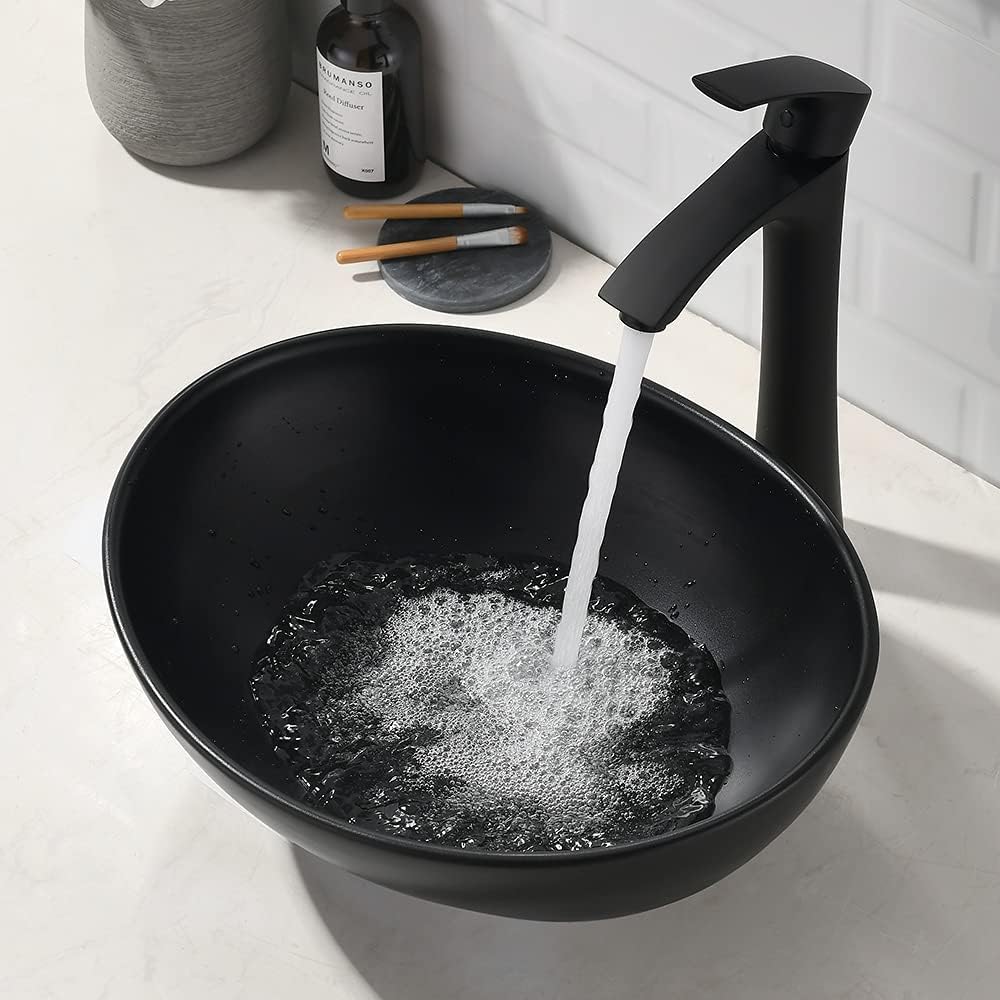 Rectangle Bathroom Sink with Faucet And Drain Combo-VASOYO 19x15 Inch Vessel Sink Above Counter Bathroom Vanity Sinks