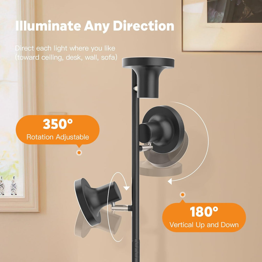 36W LED Tree Floor Lamp, Modern Dimmable Standing Lamp with Remote & Touch Control, 4 Color Temperatures