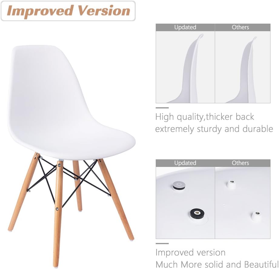 Modern Style Dining Chair Mid Century Modern DSW Chair, Shell Lounge Plastic Chair for Kitchen, Dining, Bedroom