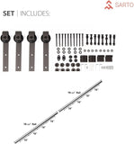 Sliding Double Barn Doors with Hardware | Planum 0015 Walnut | 13FT Rail Hangers Sturdy Set | Modern