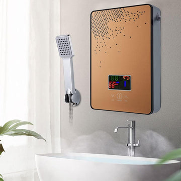 Tankless Electric Hot Water Heater, 4500W 110V Instant Water Heater On Demand Bath Shower with LED Screen Display for