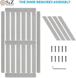 36in x 84in MDF Elephant Gray Barn Door with 6.6FT Sliding Hardware Kit, Solid Barn Door Slab Covere