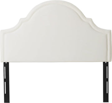 Upholstered Queen Headboard, Antique White Woven