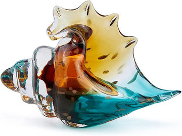 Blown Glass Conch Statue Sea Glass Art Figurines Sea Glass Decor 21x9.5x13.5cm Creative Conch Seashell Statue Coastal