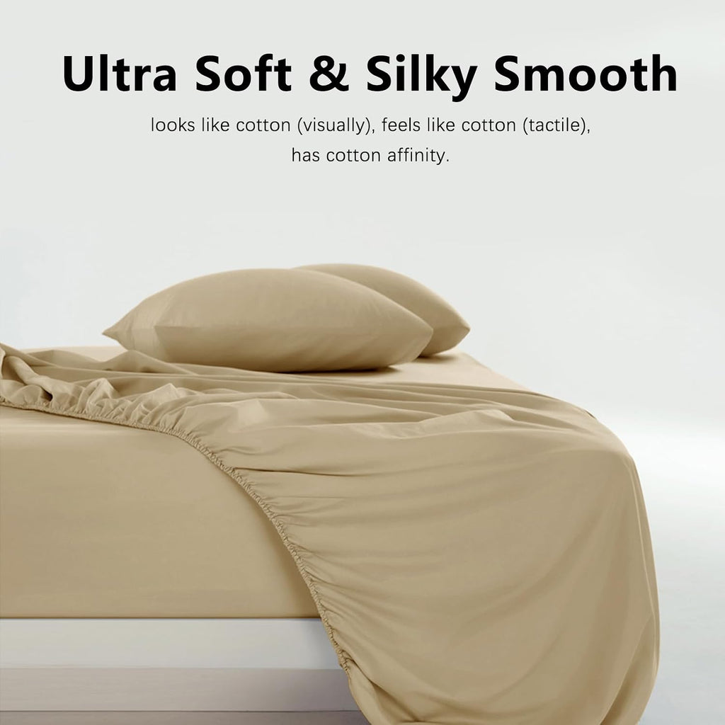 Cal King 4 Piece Sheet Set - Breathable & Cooling Sheets