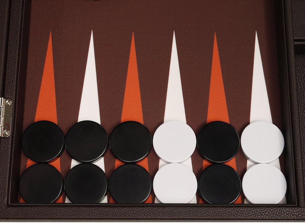 19-inch Premium Backgammon Set - Dark Brown Board