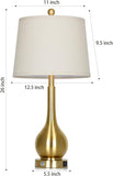 26" Gold Table Lamp Single, Touch Control Bedside Lamp, 3-Way Dimmable End Table Lamp with USB Charging Port (1 Pack)
