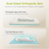 Extra Large Dog Bed, Orthopedic Dog Bed with Cooling Gel Memory Foam