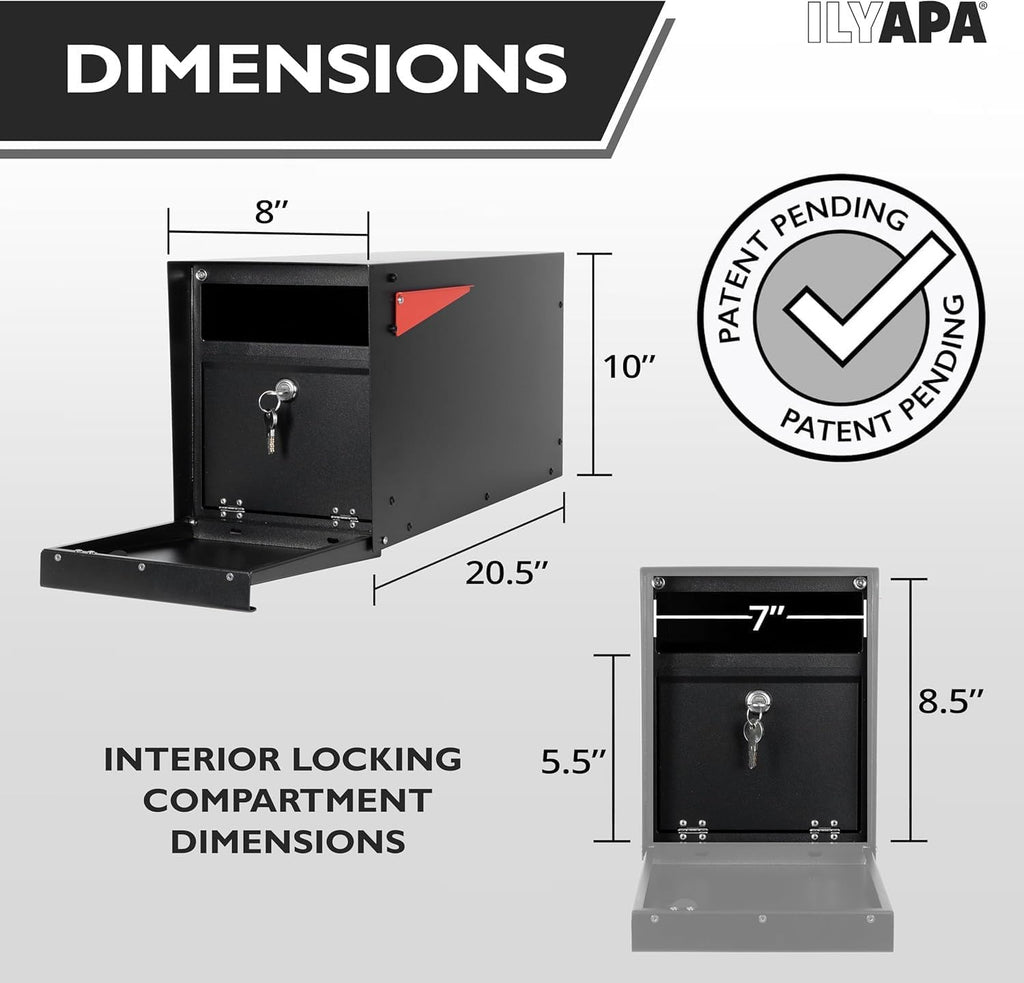 Locking Mailbox with Lock and Key Modern Mailboxes Post Mount