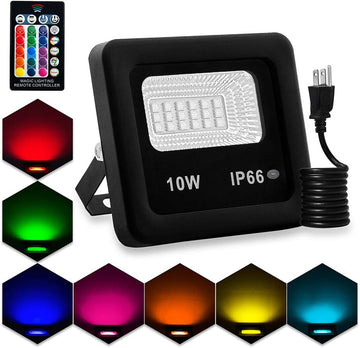 10W Dimmable RGB LED Color Changing Outdoor Flood Light