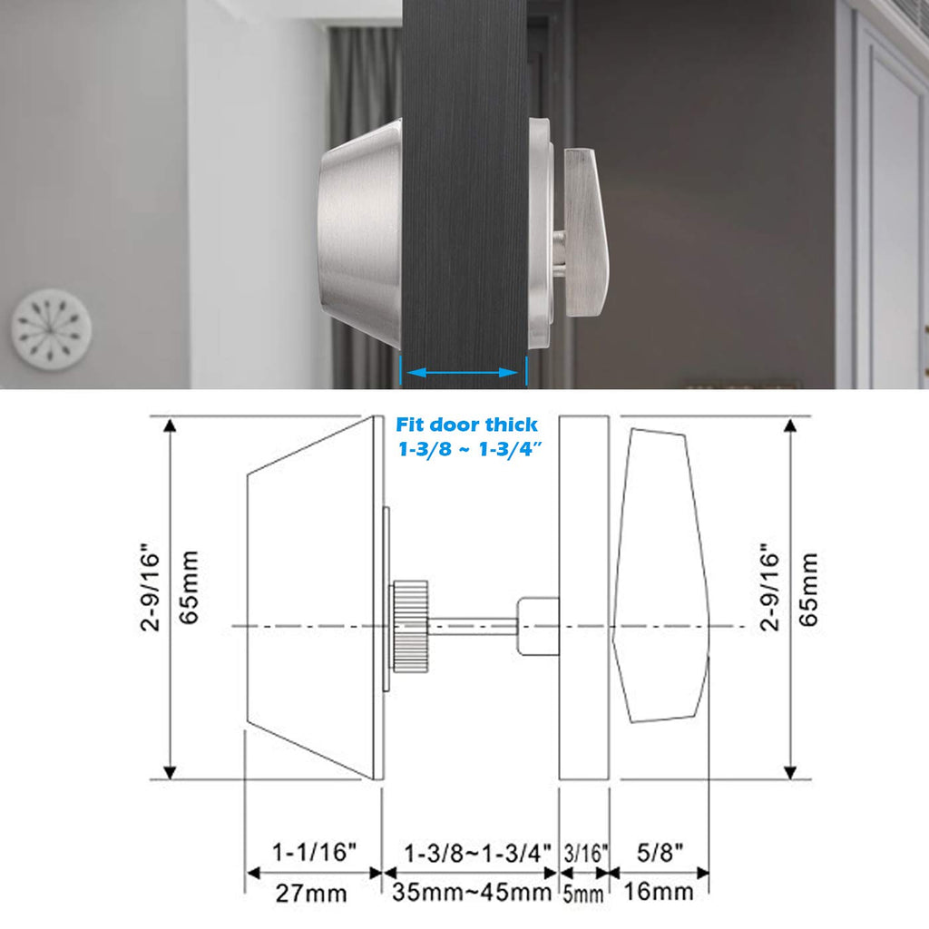 3 Satin Nickel Keyed Alike Keyed Single Deadbolts Door Locks with Same Key, Entry Front Door Round Cylinder Deadbolt