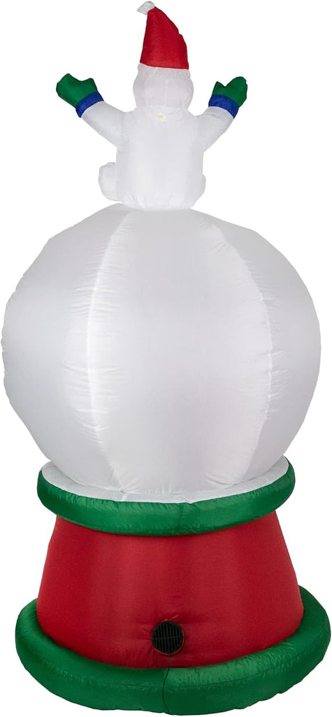 6.75ft Lighted Inflatable Santa and Friends Snow Globe Outdoor Christmas Decoration