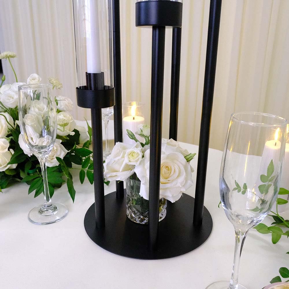 35inch 10pcs Black Candelabra Centerpieces for Tables 5 Arms Wedding centerpieces for Decorations