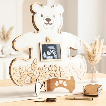 Baby Memory Keepsake Frame Guestbook - Luxury Baby Shower & First Birthday Guest Book Alternative - Preserve Wishes