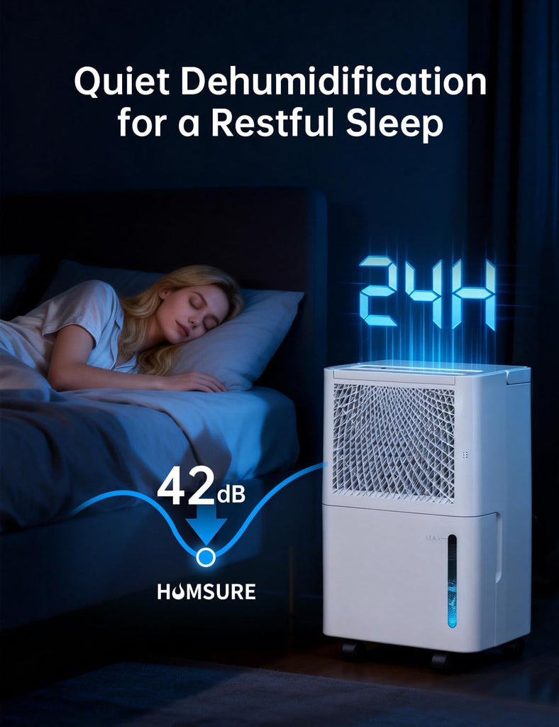 2500 Sq. Ft 30 Pints Dehumidifier Equipped With Drainage Hose, Automatic Defrosting, for Basement, Home, Bathroom