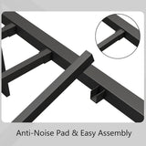 Queen Metal Platform Bed Frame/Victorian Style Headboard and Footboard/Steel Slat Support/Easy Assembly/No Box Spring