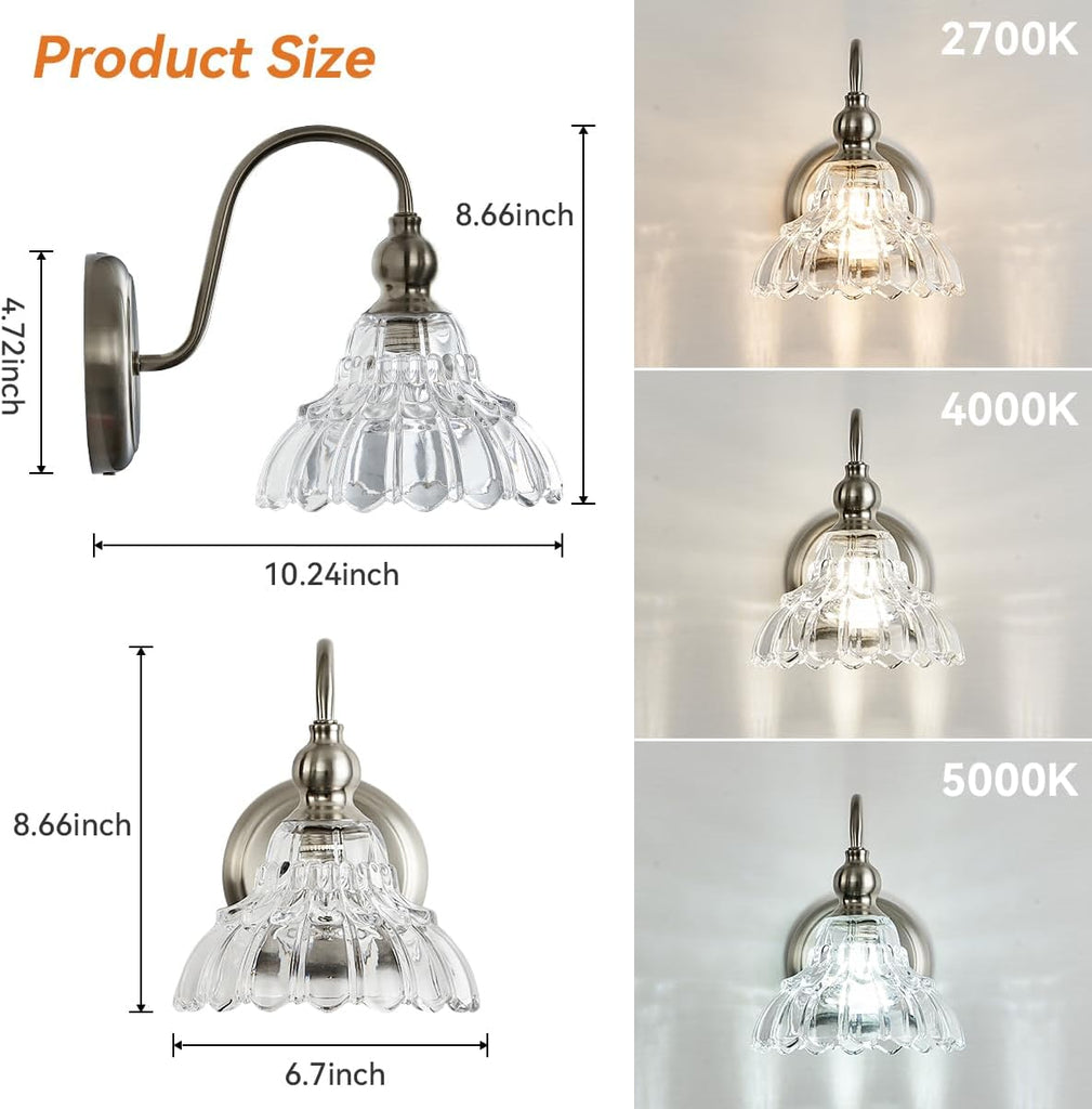 Brushed Nickel Wall Sconces Bathroom Wall Light Fixtures Modern Vanity Lights Bedroom
