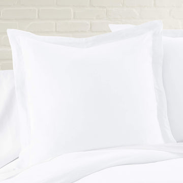 100% French Flax Linen - Euro Sham - French Flax Washed Linen - White - Sham Size (26x26in.), No Insert