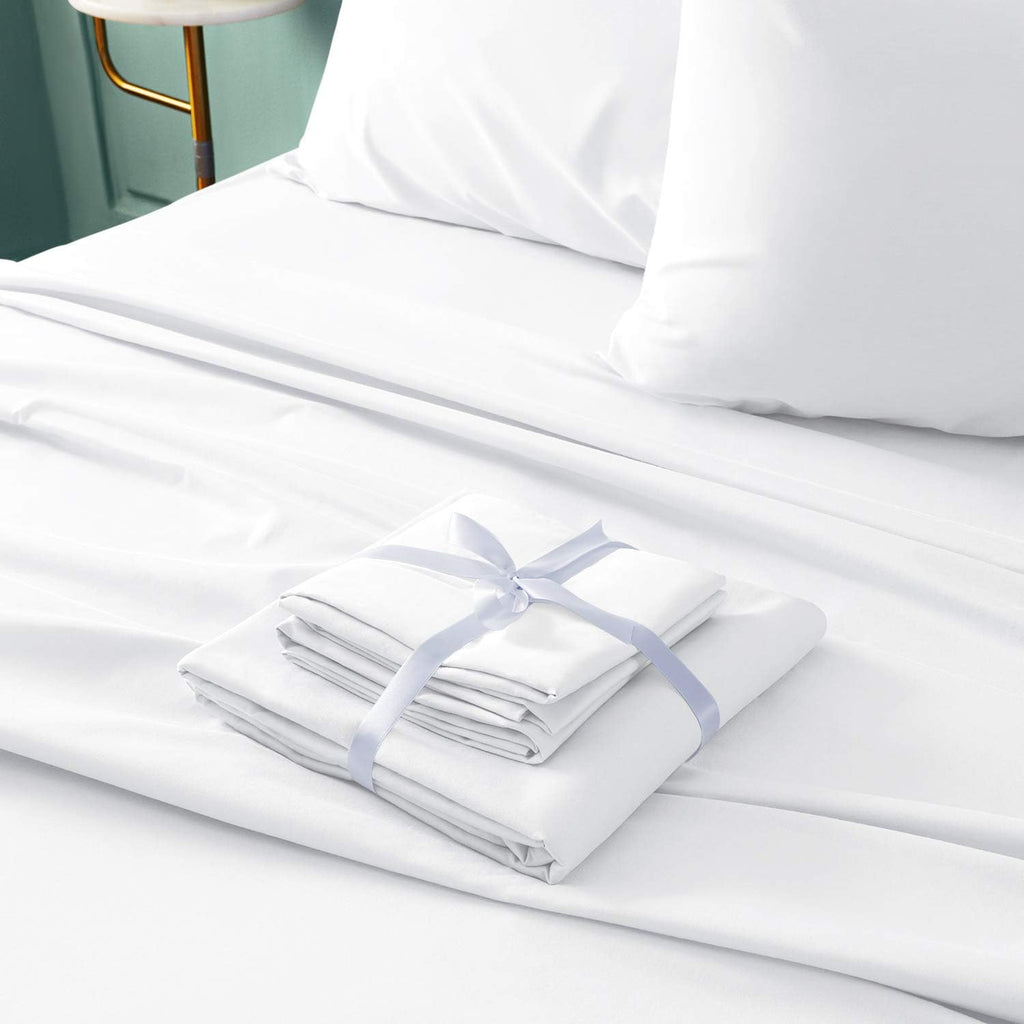 Hotel Luxury Bed Sheets Set 6 Piece(Full, White) - Super Soft 1800 Thread Count 100% Microfiber Sheets with Deep