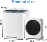 Portable Washer and Dryer Combo Set, 1.6 Cu.Ft Portable Clothes Dryers,22 lbs Twin Tub Washing Machine, Compact Washer