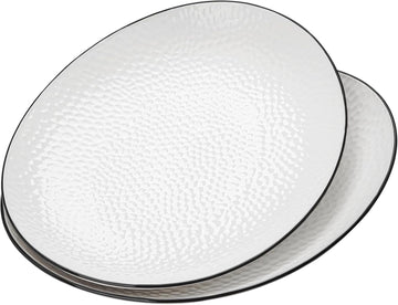 15" Large Serving Platter - Oval Large Serving Tray, Ceramic Serving Dish, White Platters for Serving Food
