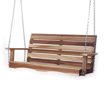 Porch Swing, Solid Wood Frame, Natural, 4 Ft
