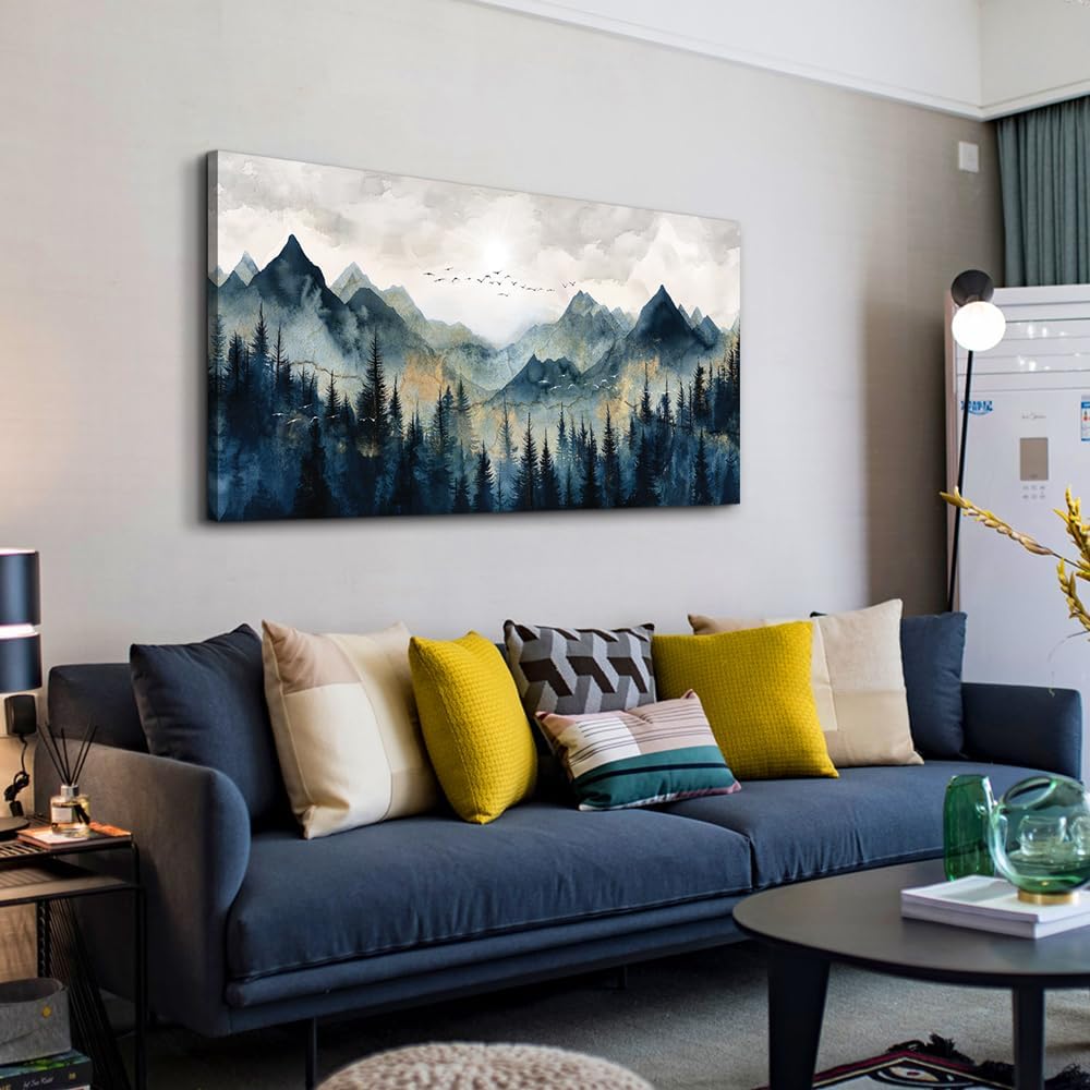 Canvas Wall Art Wall Decorations Modern Office Wall Decor Abstract Watercolour Painting Mountain Landscape Pictures