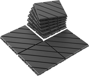 9 Pack Interlocking Deck Tiles, 12"x12" Patio Pavers, Heavy Duty Plastic Outdoor Flooring with Drainage, Waterproof