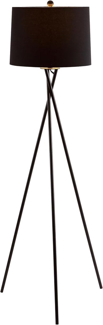 Safavieh Lighting Collection Parsen Black Tripod 62-inch Floor Lamp (LED Bulb Included)