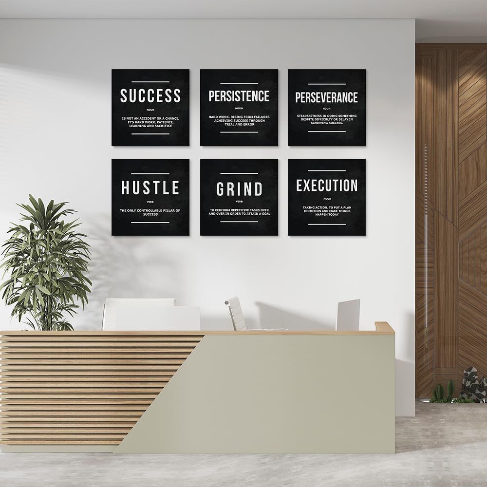 Inspirational Office Wall Art - Motivational Quotes - Encouraging Canvas Posters - Sayings for Wall Decor